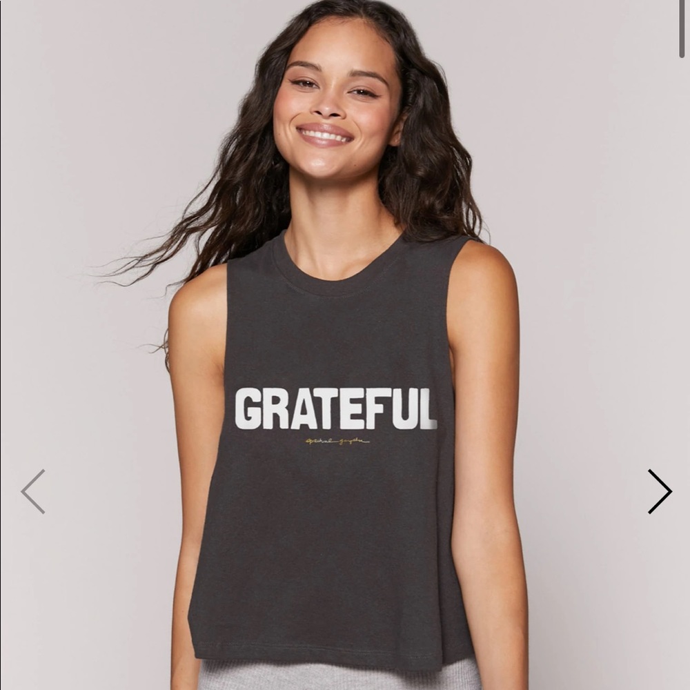 Spiritual Gangster Grateful Cut Off Muscle Tee Crop Top Size Large
